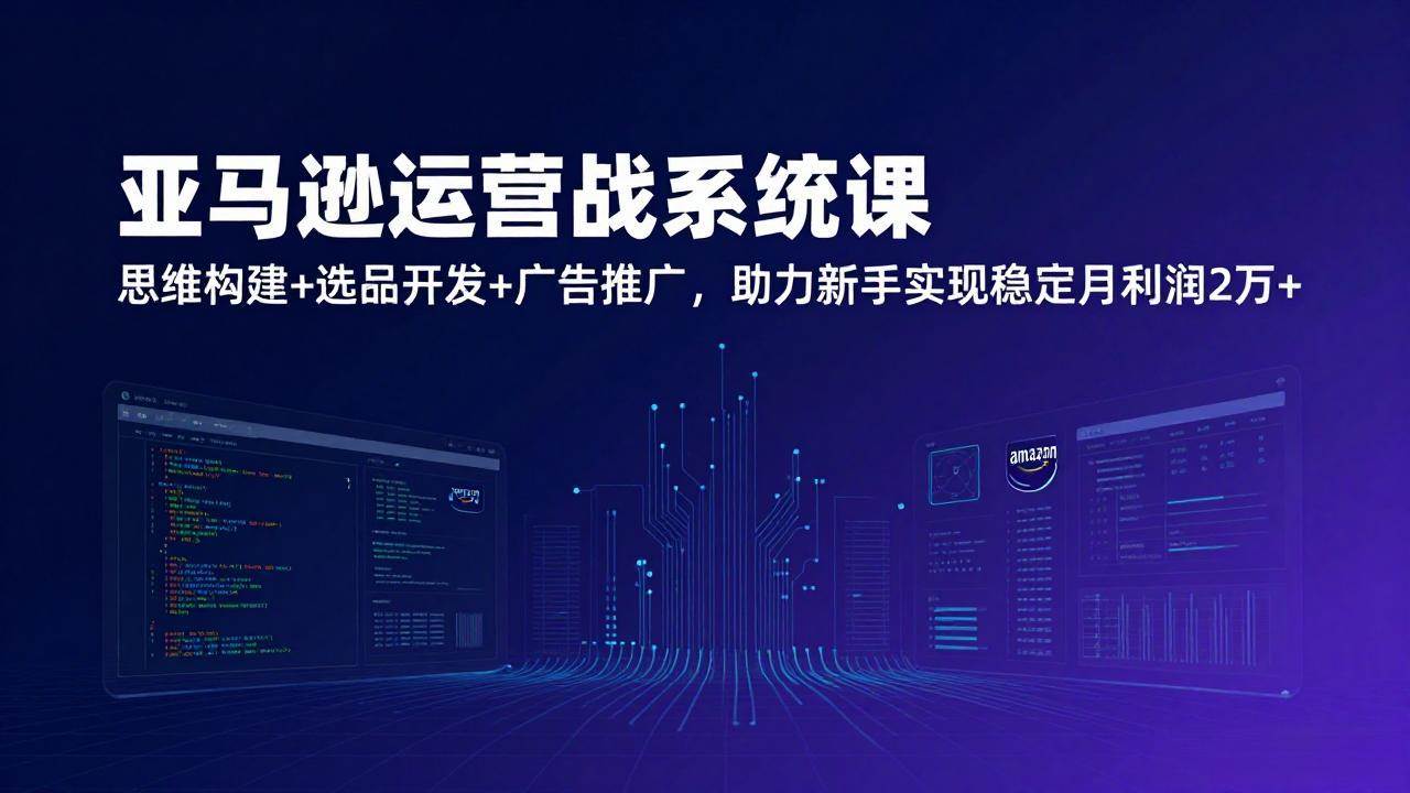 （17311期）亚马逊运营实战系统课，思维构建+选品开发+广告推广，助力新手实现稳定月利润2万+（更新） - 来及网络