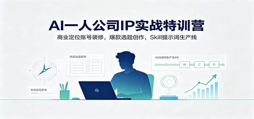 AI一人公司IP实战特训营：商业定位账号装修，爆款选题创作，Skill提示词生产线 - 来及网络