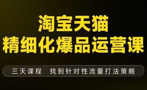 猫课子幽·淘宝天猫精细化爆品运营【音频+字幕+文档】(9月12-14杭州线下课) - 来及网络