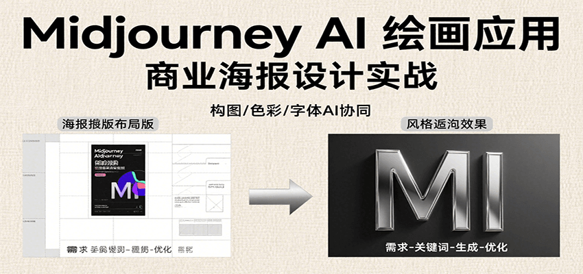 Midjourney AI绘画应用，关键词指令解析、漫画头像制作、海报设计、3D人物生成等 - 来及网络