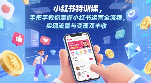 小红书特训课，手把手教你掌握小红书运营全流程，实现流量与变现双丰收 - 来及网络