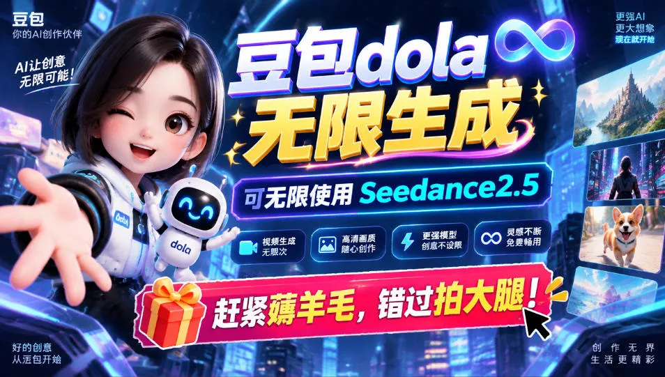 1029最新豆包dola无限生成技术，可以无限生成sseedance2.5，赶紧薅羊毛，和谐拍大腿 - 来及网络