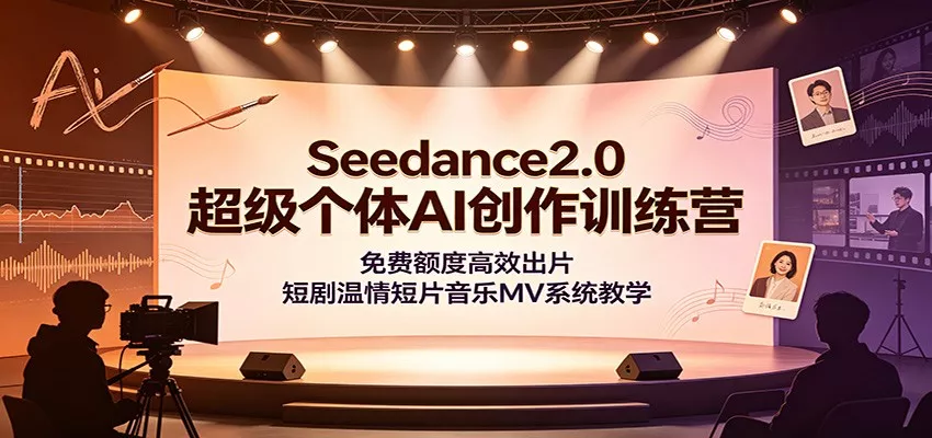 Seedance2.0超级个体AI创作训练营：免费额度高效出片，短剧温情短片音乐MV系统教学 - 来及网络
