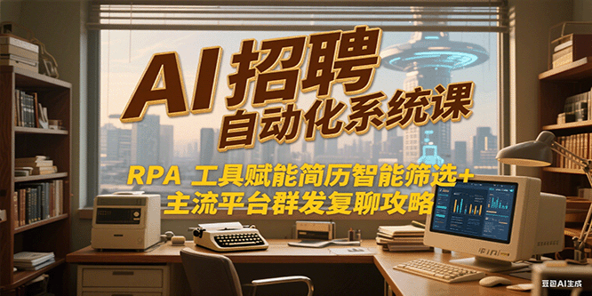 AI招聘自动化系统课，RPA工具赋能简历智能筛选+主流平台群发复聊全攻略 - 来及网络