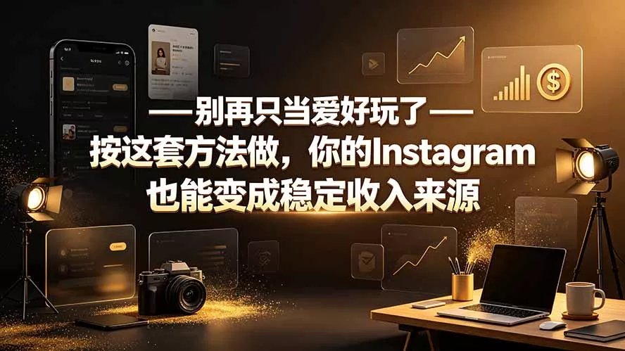 别再只当爱好玩了——按这套方法做，你的Instagram也能变成稳定收入来源 - 来及网络
