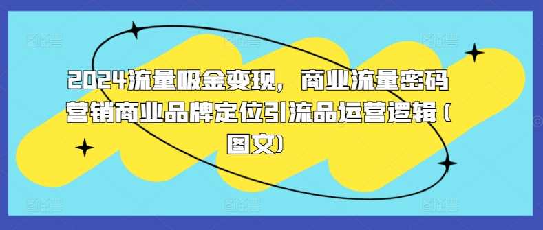 2024流量吸金变现，商业流量密码营销商业品牌定位引流品运营逻辑(图文) - 来及网络