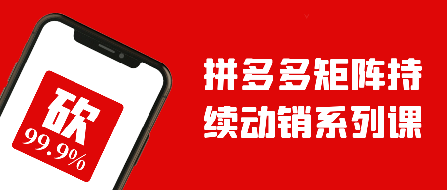 拼多多矩阵持续动销系列课 - 来及网络