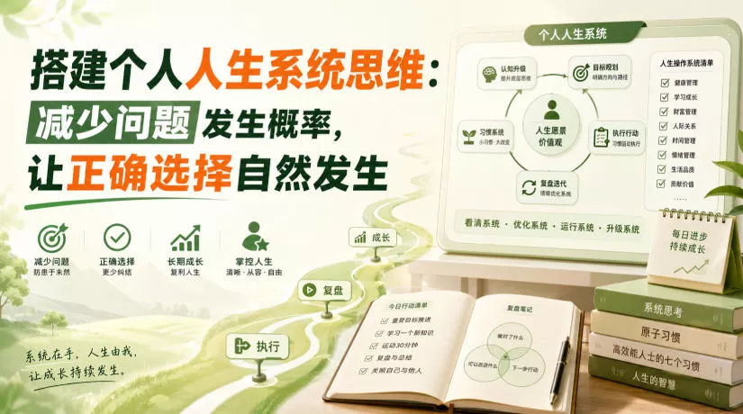 付费文章：搭建个人人生系统思维：减少问题发生概率，让正确选择自然发生 - 来及网络