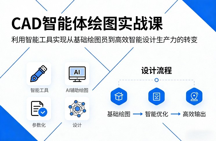 CAD智能体绘图实战课，利用智能工具，实现从基础绘图员到高效智能设计生产力的转变 - 来及网络