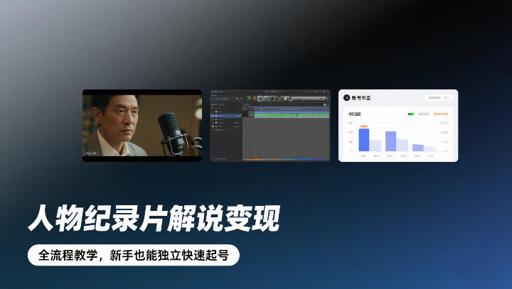 人物纪录片解说变现，全流程教学，新手也能独立快速起号 - 来及网络
