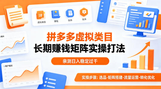 做拼多多虚拟类目想长期賺钱？这套矩阵实操打法，亲测日入稳定过千【揭秘】 - 来及网络