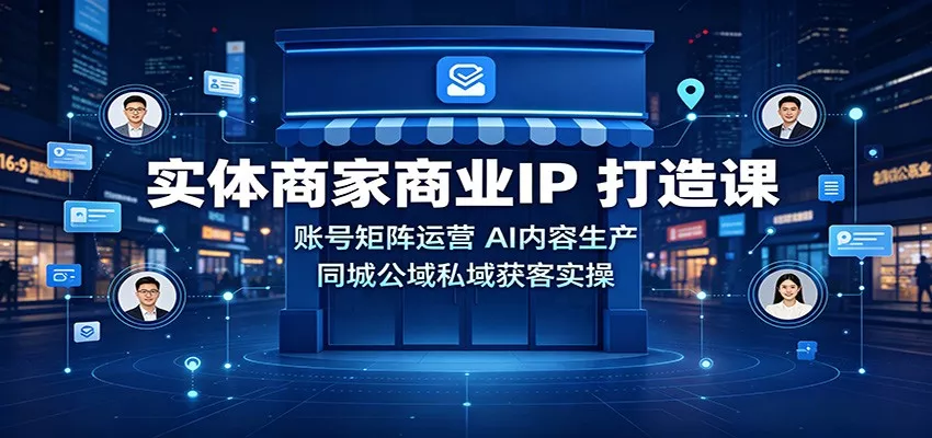 实体商家商业IP打造课：账号矩阵运营，AI内容生产，同城公域私域获客实操 - 来及网络
