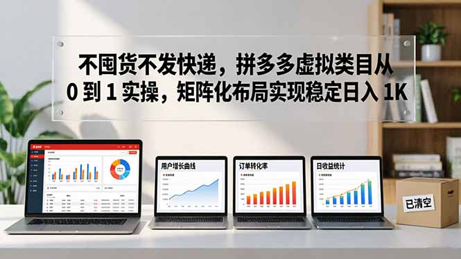 不囤货不发快递，拼多多虚拟类目从 0 到 1 实操，矩阵化布局实现稳定日入 1K - 来及网络