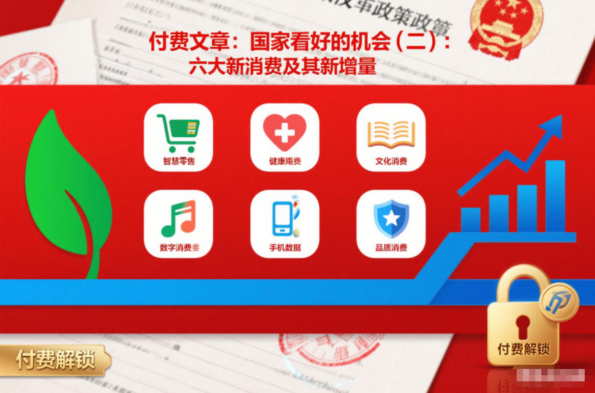 付费文章：国家看好的机会(二)：六大新消费及其新增量 - 来及网络