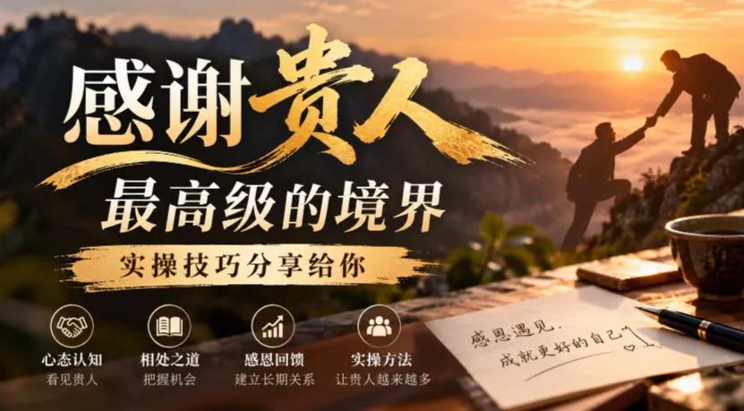 某公众号付费文章：感谢贵人最高级的境界，实操技巧分享给你 - 来及网络