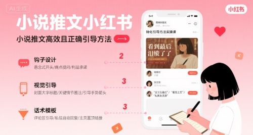小说推文小红书高转化引导方法实操课，小说推文高效且正确引导方法 - 来及网络