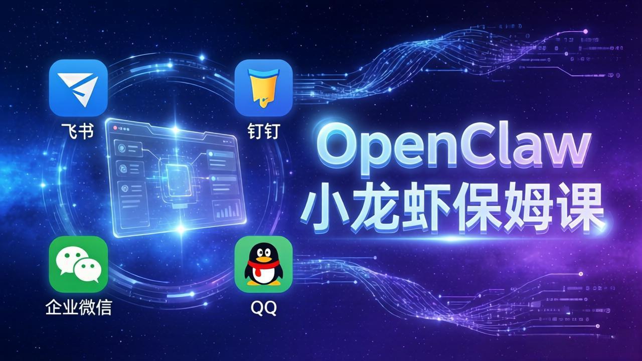OpenClaw小龙虾保姆课： Windows/macOS/Linux/Docker全系统安装，飞书+钉钉+企业微信+QQ 全接入 - 来及网络
