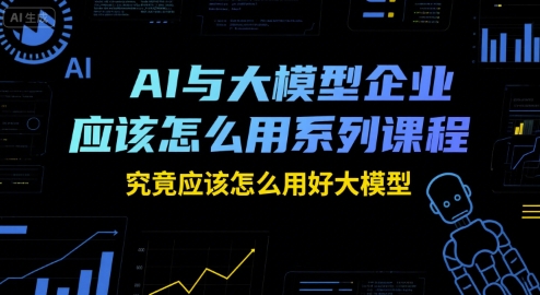 AI与大模型企业应该怎么用系列课程，究竟应该怎么用好大模型 - 来及网络
