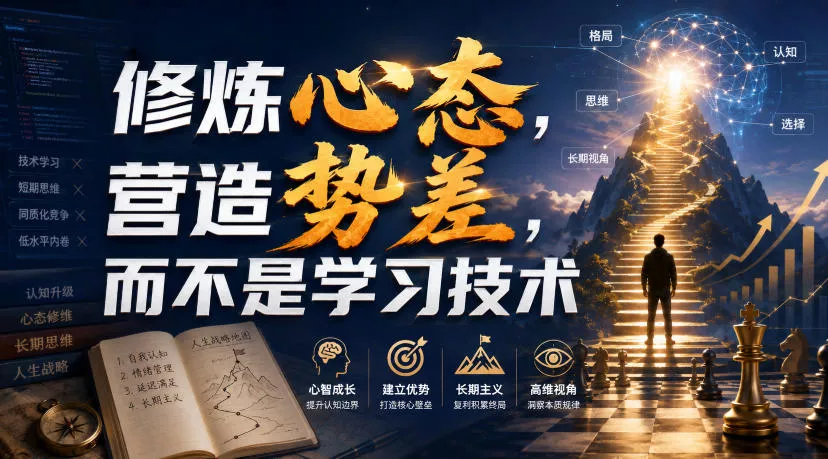 付费文章：修炼心态，营造势差，而不是学习技术 - 来及网络