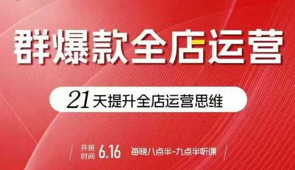贾真电商群爆款全店运营，21天提升全店运营思维，起店、全店运营爆款不断 - 来及网络