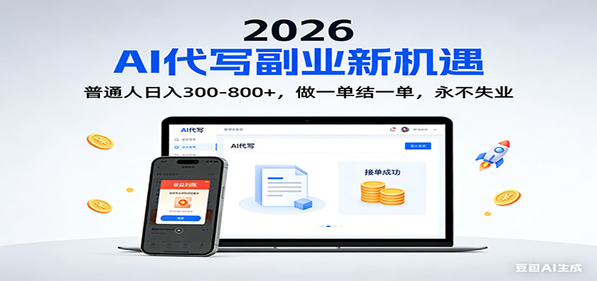 2026 副业首选！AI 代写日入 300-800，普通人0门槛，做一单结一单！ - 来及网络