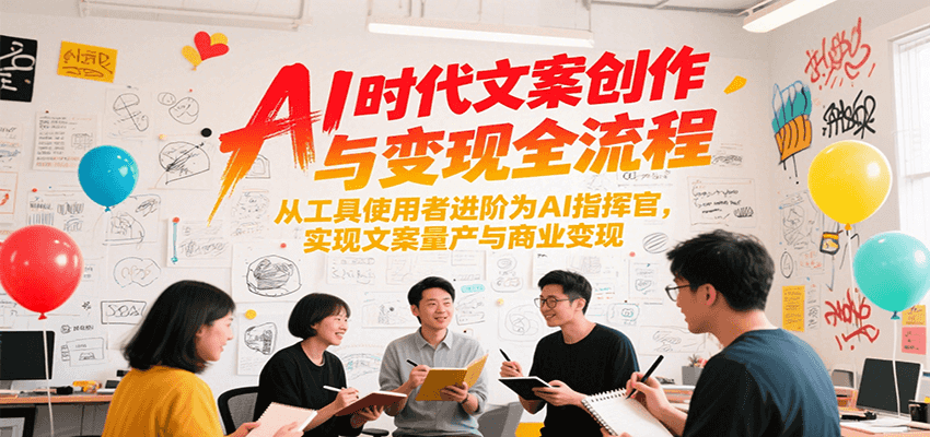 AI时代文案创作与变现全流程，从工具使用者进阶为AI指挥官，实现文案量产与商业变现 - 来及网络