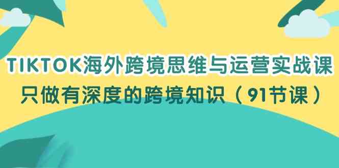 TIKTOK海外跨境思维与运营实战课，只做有深度的跨境知识（91节课） - 来及网络