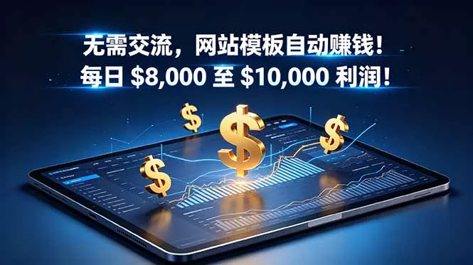 无需交流，网站模板自动赚钱！每日 $8,000 至 $10,000 利润！【原创双语字幕】 - 来及网络