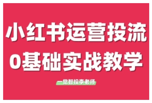 小红书运营投流，小红书广告投放从0到1的实战课，学完即可开始投放（更新） - 来及网络
