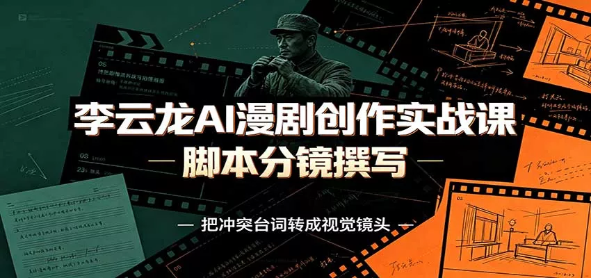 李云龙AI漫剧创作实战课：角色人设还原，脚本分镜撰写，AI漫剧成片完整制作教学 - 来及网络