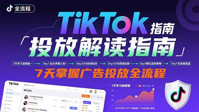 （15753期）TikTok投放解读指南：后台操作/计划建立/模式选择，7天掌握广告投放全流程 - 来及网络