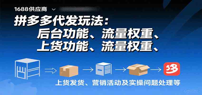 拼多多代发玩法：后台功能、流量权重、上货发货、营销活动及实操问题处理等 - 来及网络