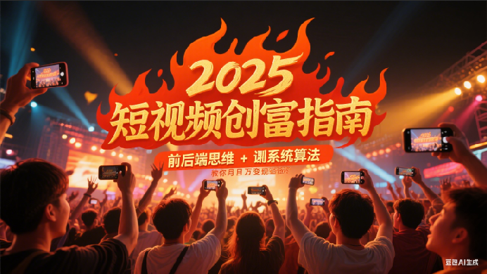 2025短视频创富指南，前后端思维 + 系统算法，教你月入过万变现路径 - 来及网络