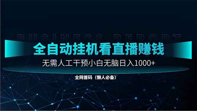 （14483期）直播助手全自动看大平台直播赚钱，全自动无需人工干预，小白无脑日入1000 - 来及网络