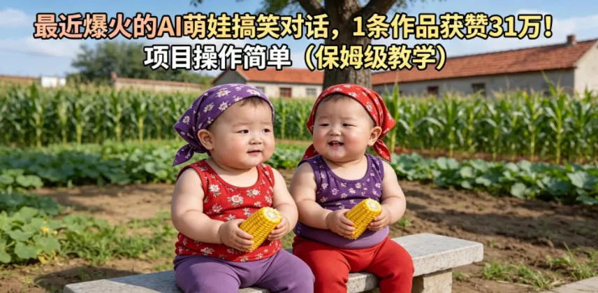 最近爆火的AI萌娃搞笑对话，1条作品获赞31W，项目操作简单(保姆级教学) - 来及网络