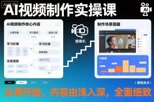 AI视频制作实操课，从零开始，内容由浅入深，全面细致 - 来及网络