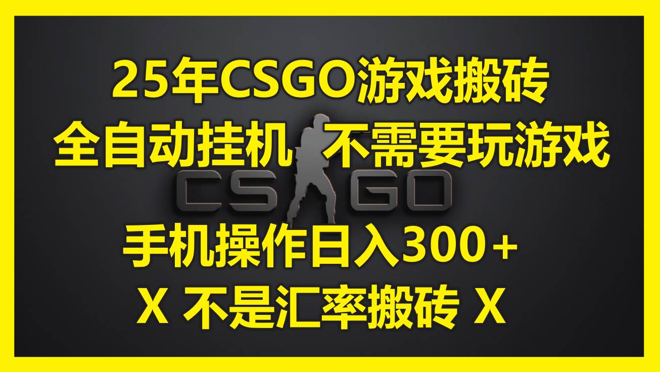 （14902期）25年CSGO游戏搬砖，全自动挂机，不需要玩游戏，手机操作日入300+。(不… - 来及网络