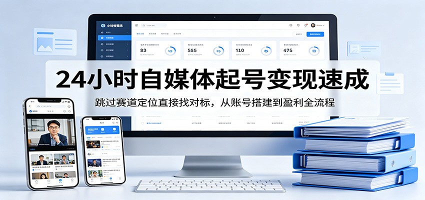 24小时自媒体起号变现速成，跳过赛道定位直接找对标，从账号搭建到盈利全流程 - 来及网络