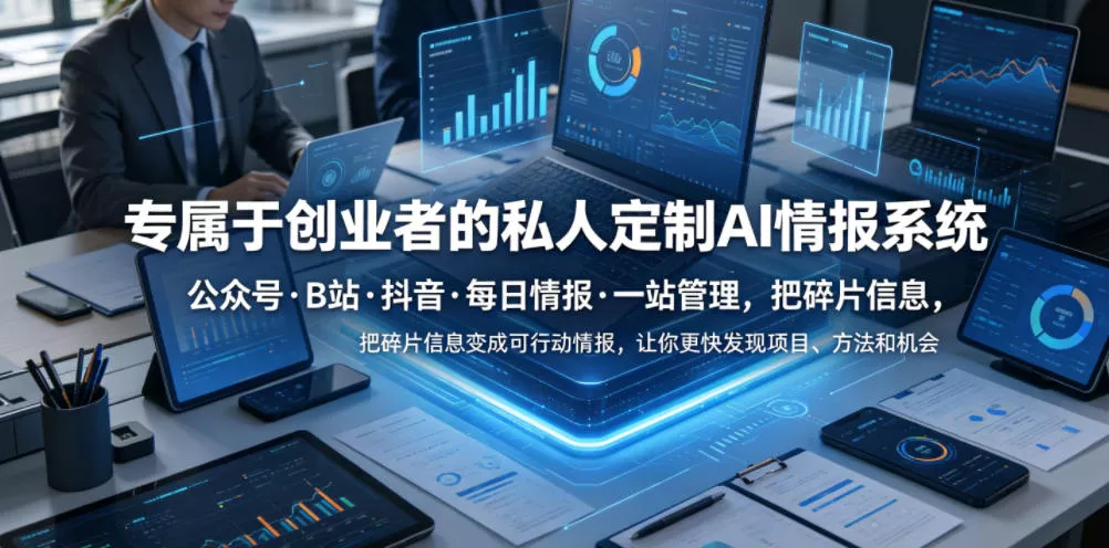 专属于创业者的私人定制AI情报系统，公众号·B站·抖音·每日情报·一站管理，把碎片信息变成可行动情报，让你更快发现项目、方法和机会 - 来及网络