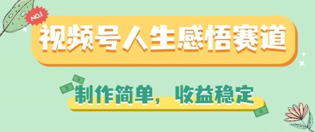 视频号人生感悟赛道，制作简单，收益稳定【揭秘】 - 来及网络