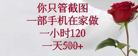 你只管截图，一部手机在家做，一小时120.一天5张【揭秘】 - 来及网络