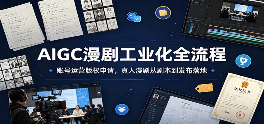 AIGC漫剧工业化全流程：账号运营版权申请，真人漫剧从剧本到发布落地 - 来及网络