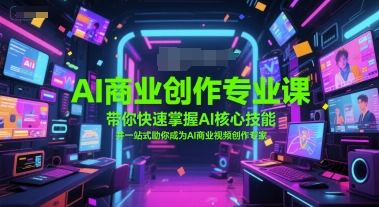 AI商业创作专业课，带你快速掌握AI核心技能，并一站式助你成为AI商业视频创作专家 - 来及网络