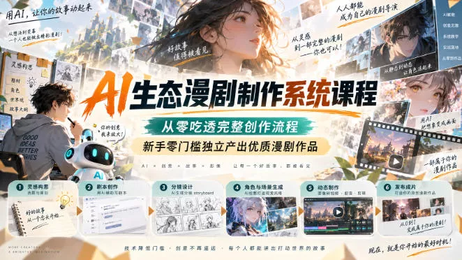AI生态漫剧制作系统课程，从零吃透完整创作流程，新手零门槛独立产出优质漫剧作品 - 来及网络