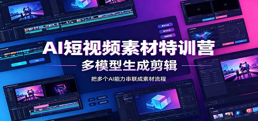 AI短视频素材特训营：Codex本地部署实操，多模型生成剪辑，爆量素材挖掘教学 - 来及网络
