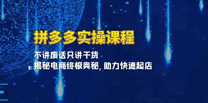 （13577期）拼多多实操课程：不讲废话只讲干货, 揭秘电商终极奥秘,助力快速起店 - 来及网络
