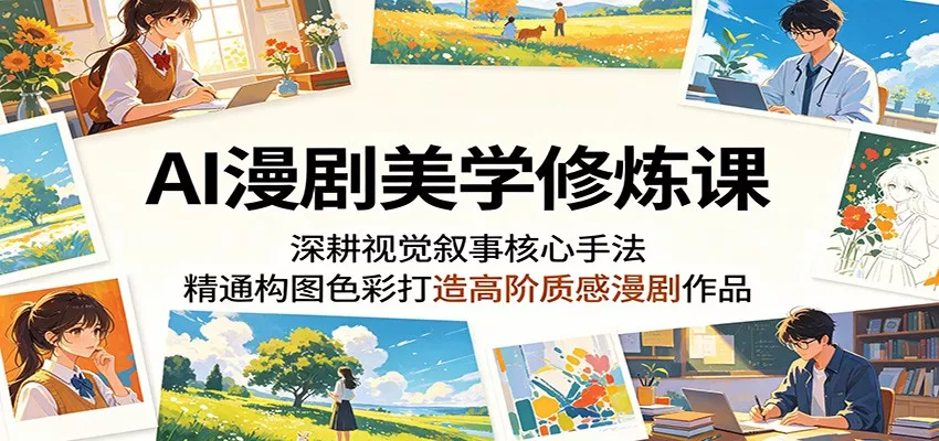AI漫剧美学修炼课：深耕视觉叙事核心手法，精通构图色彩打造高阶质感漫剧作品 - 来及网络