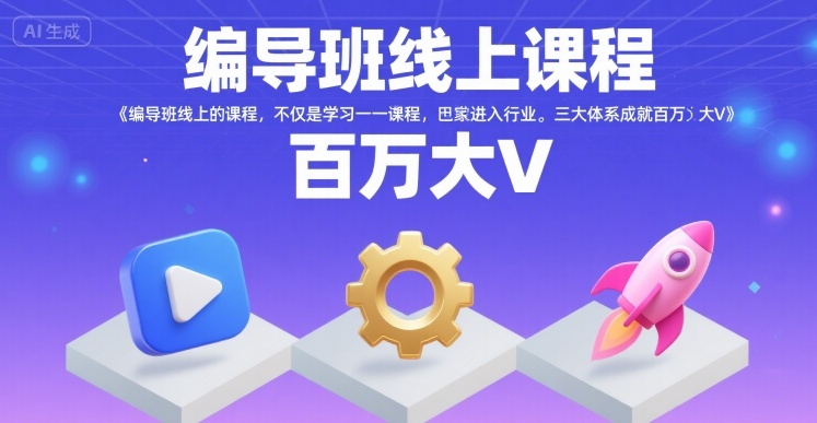 编导班线上课程，不仅是学习一门课程，更是进入一个行业，三大体系成就百万大V - 来及网络