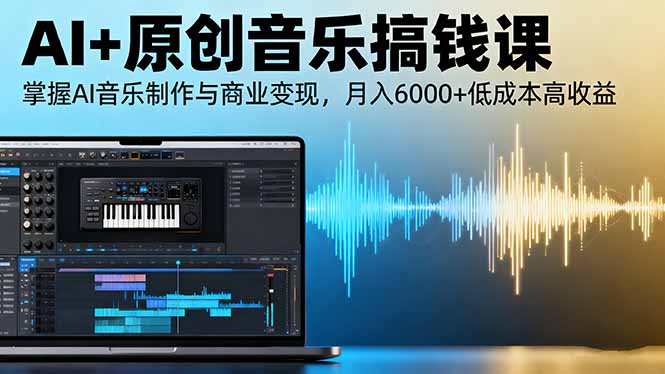 AI+原创音乐搞钱课：掌握AI音乐制作与商业变现，月入6000+低成本高收益 - 来及网络