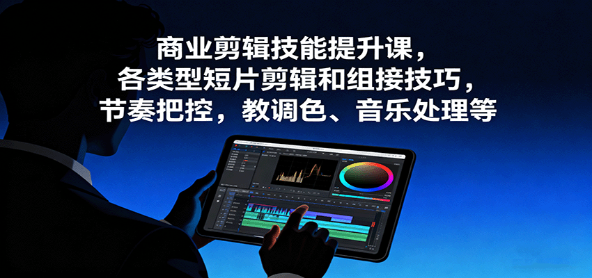 商业剪辑技能提升课，各类型短片剪辑和组接技巧，节奏把控，教调色、音乐处理等 - 来及网络